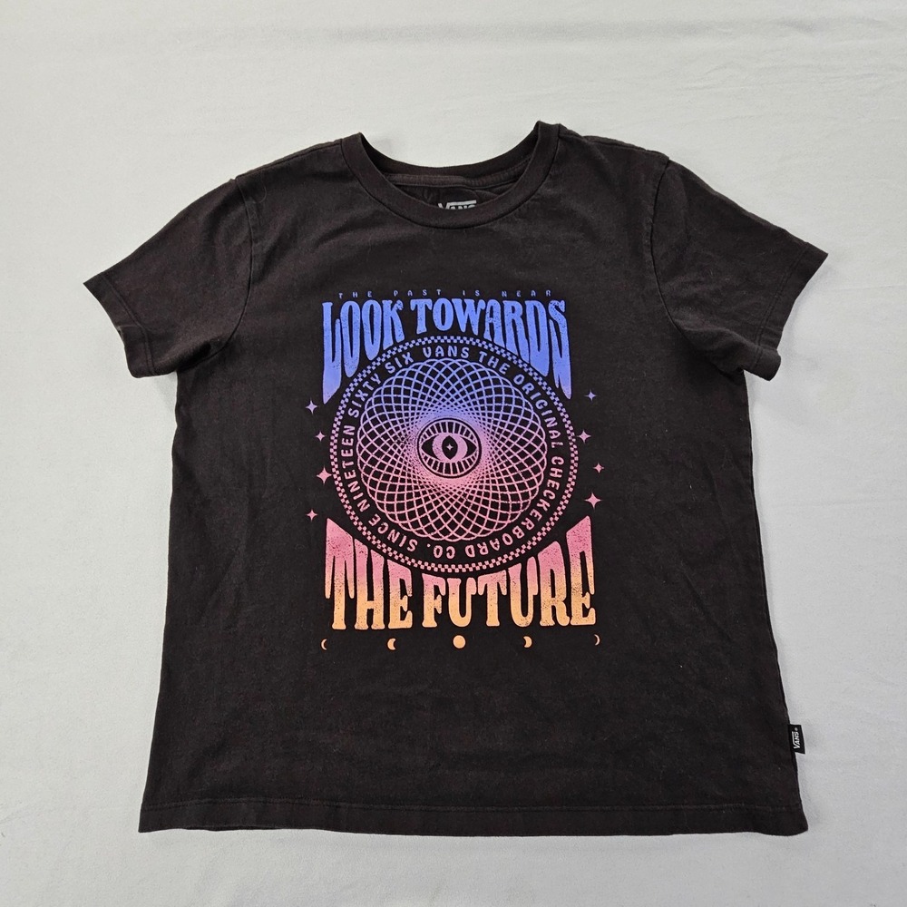 Vans Look Towards The Future‎ Black Short Sleeve Cotton T-Shirt Youth L
